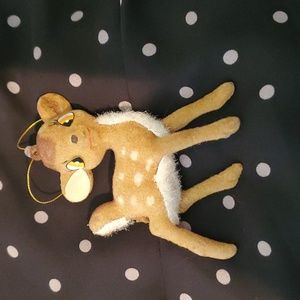 Vintage flocked Bambi ornament